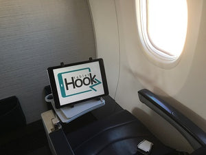 ipad stand on the aircraft, airline entertainment ipad stand tablethookz