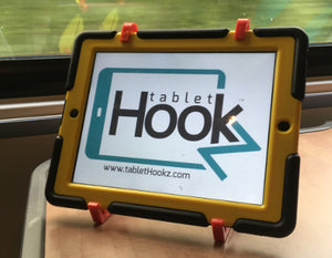 tablethookz v2.0 ipad holder on the train tablethookz.com
